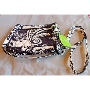 New Vera Bradley Midnight Paisley Crossbody Bag Purse Built-In Wallet Cotton